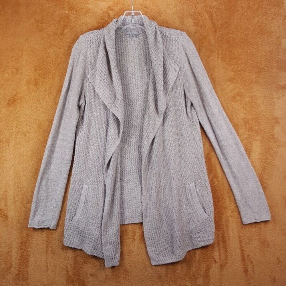 BAREFOOT DREAMS Sweater Womens Small Tan Cardigan Cozychic Lite Knit 485